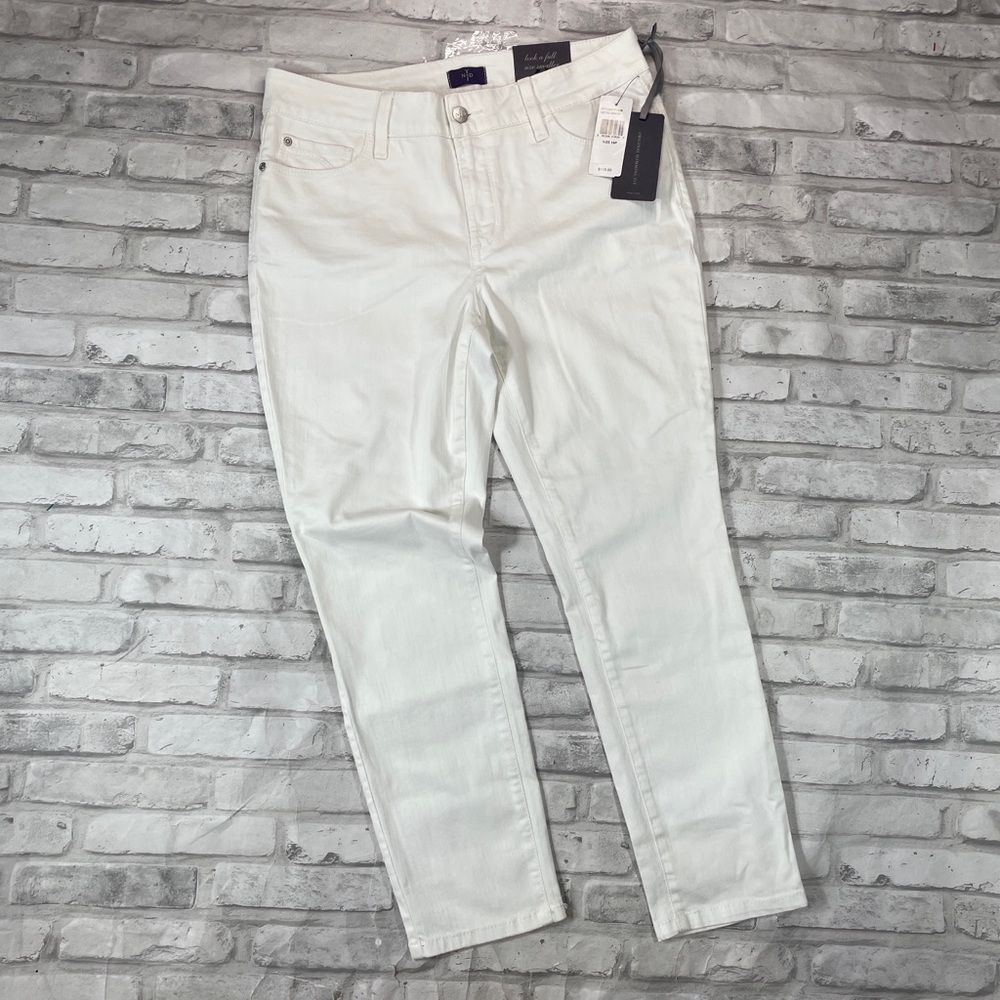 NYDJ Women's Stretch Ankle Optic White Jeans Lift Tuck Technology 10P
